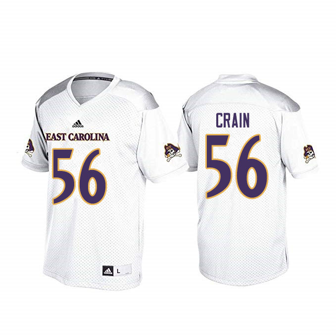 Men #56 John Crain ECU Pirates College Football Jerseys Sale-White - Click Image to Close